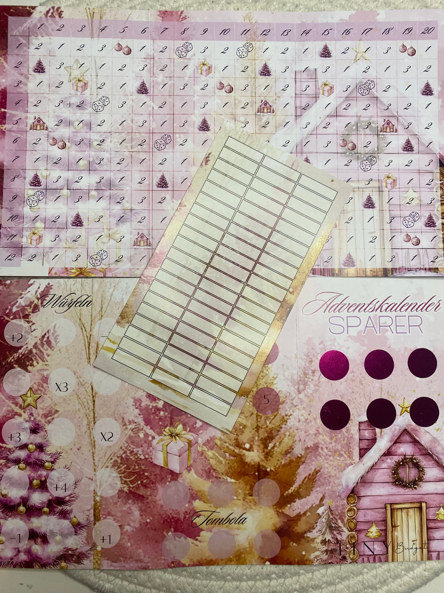 3er Klappkarte Adventskalender Sparer mit extra Tracker ( Adventskalender Nr.23 )