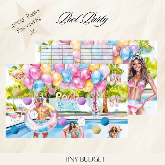 Pool Party 3er Klappkarte