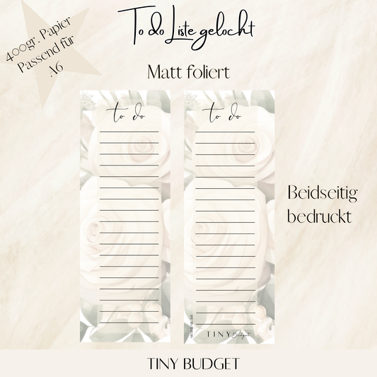 Einheftbare To Do Liste ( Matt laminiert )